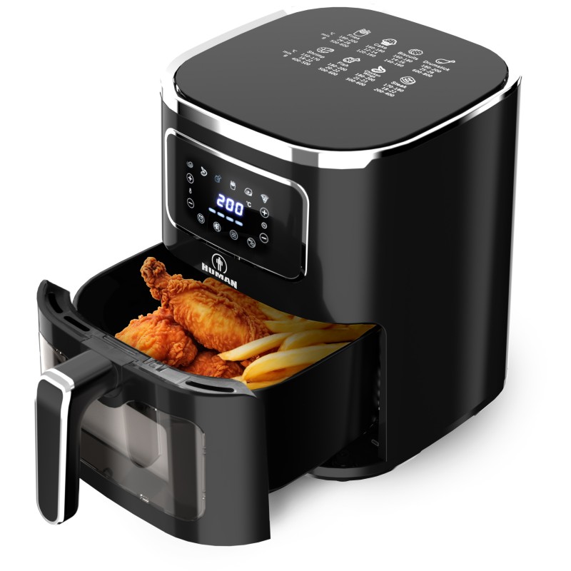 Human HU-390 Air Fryer με τζάμι 1500W 5L Human HU-390 Air Fryer με τζάμι 1500W 5L